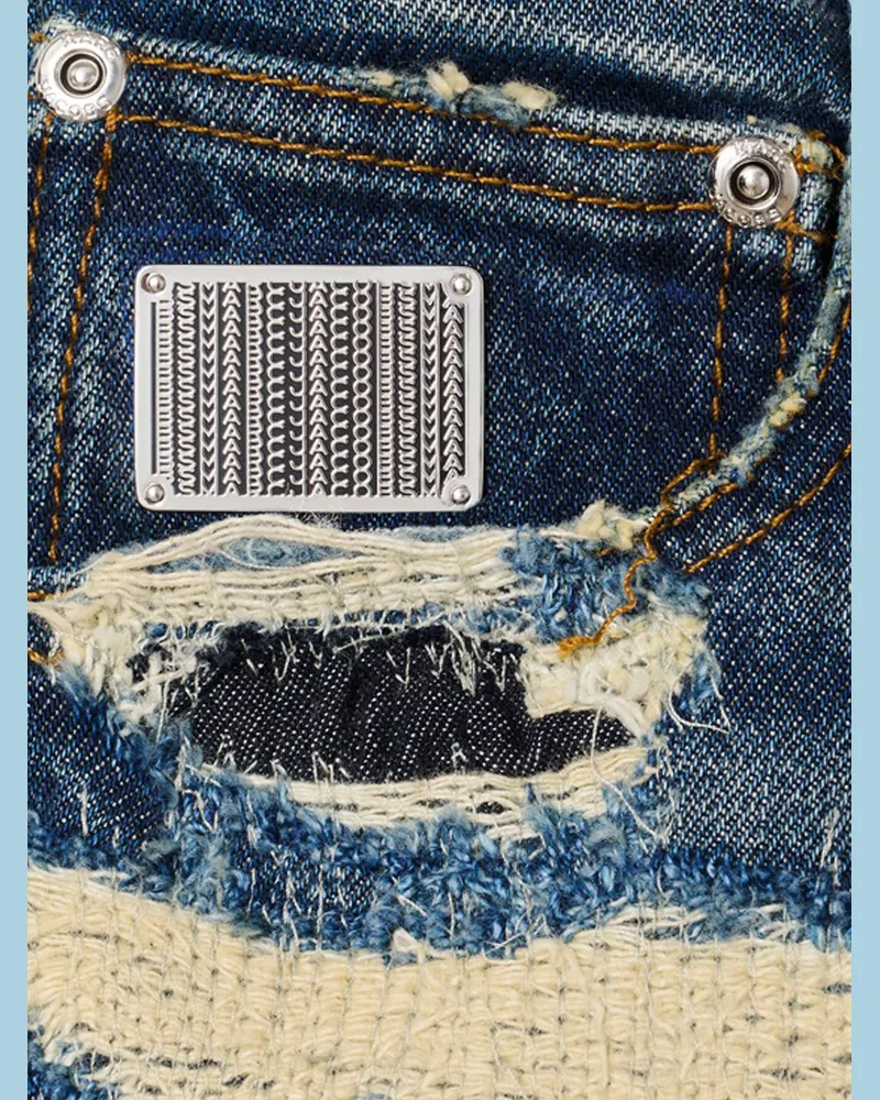 Marc Jacobs Women's Blue Cotton Straight-Leg Jeans Clothing Blue
