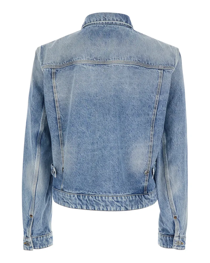 Dsquared2 Men's Denim Jacket Light Blue Cotton Coat Blue