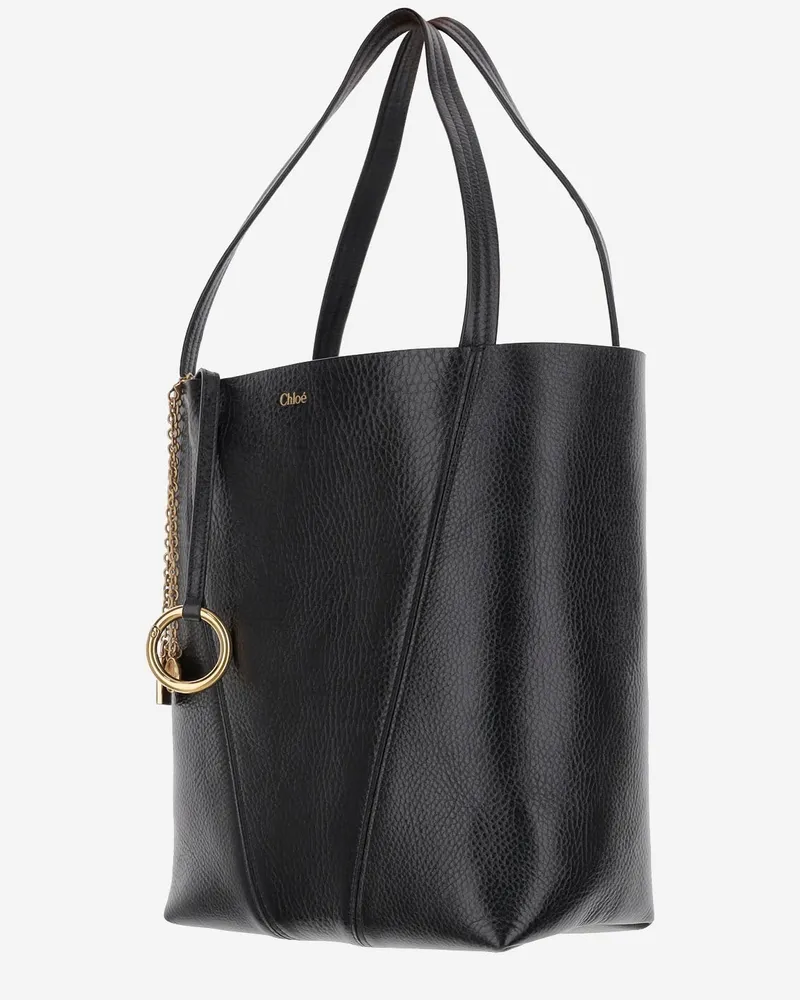 Chloé Women's Spin Tote Bag Garnet Leather Black Shoulder Black