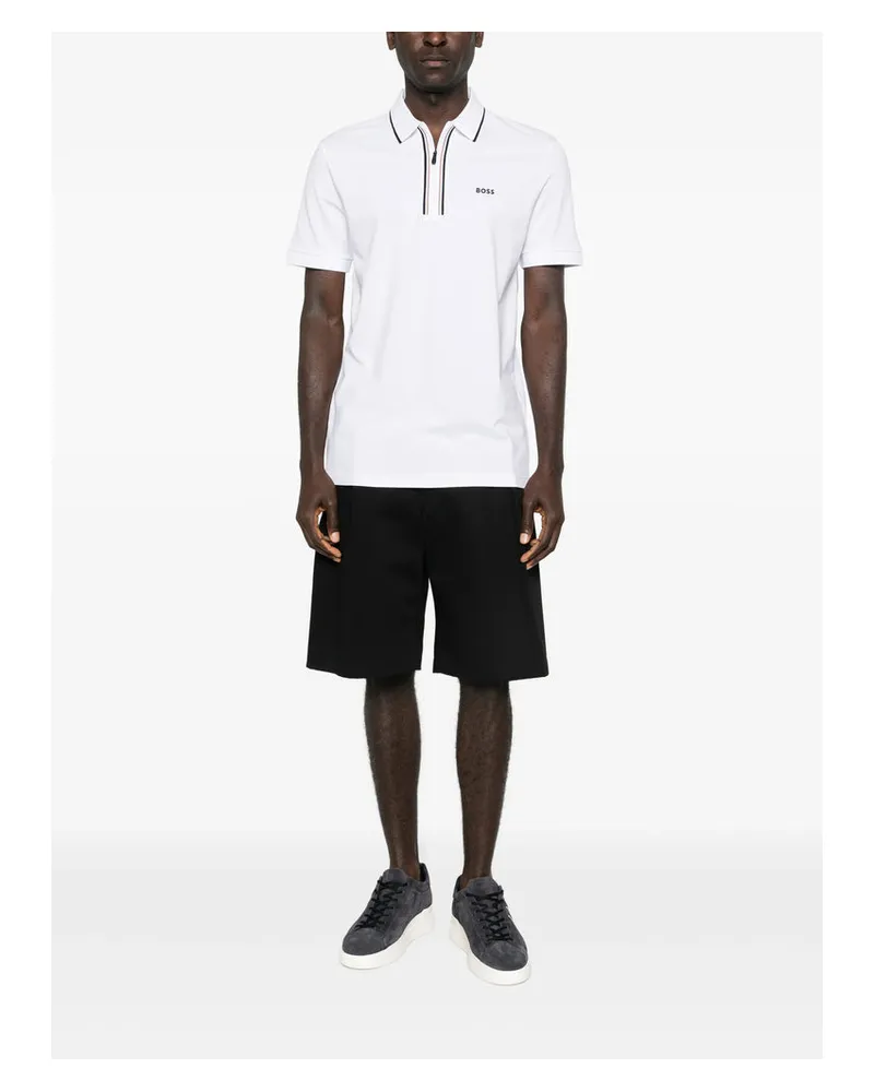 HUGO BOSS Zip Collar Detail Polo — White White