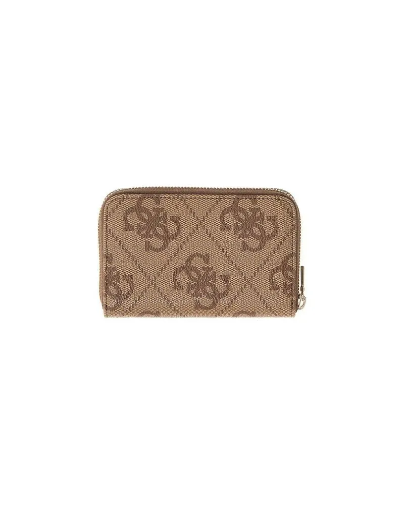 Guess Women's Wallet Latte Logo Polyurethane Bags Beige