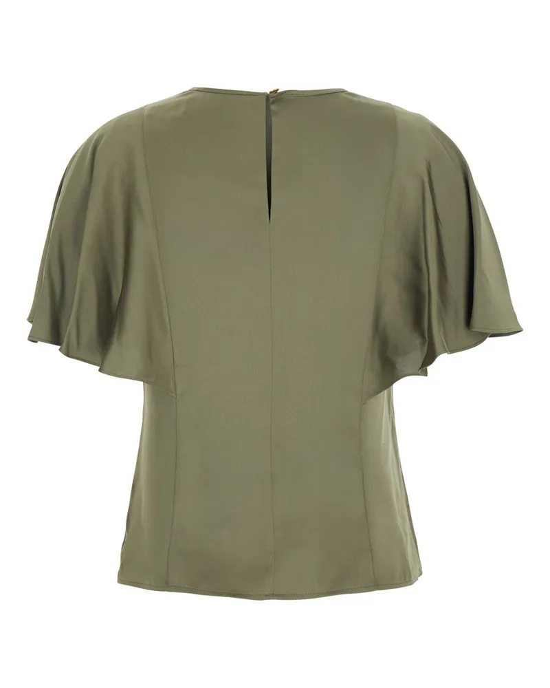 Michael Kors Women's Cape Sleeve Top Green Polyester Tops Green