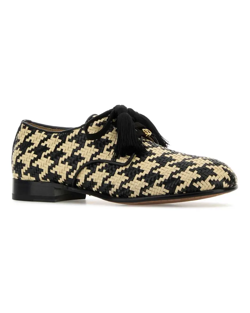 Valentino Garavani Men's Two-Tone Leather Vlogo Signature Lace-Up Shoes Shellnero Scarpe Stringate Multicolor