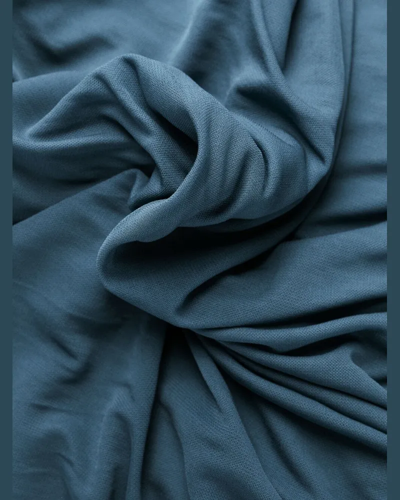 Saint Laurent Draped V-Neck Dress — Teal Teal