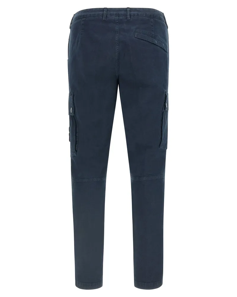 Stone Island Men's Blue Cotton Cargo Pants Navy