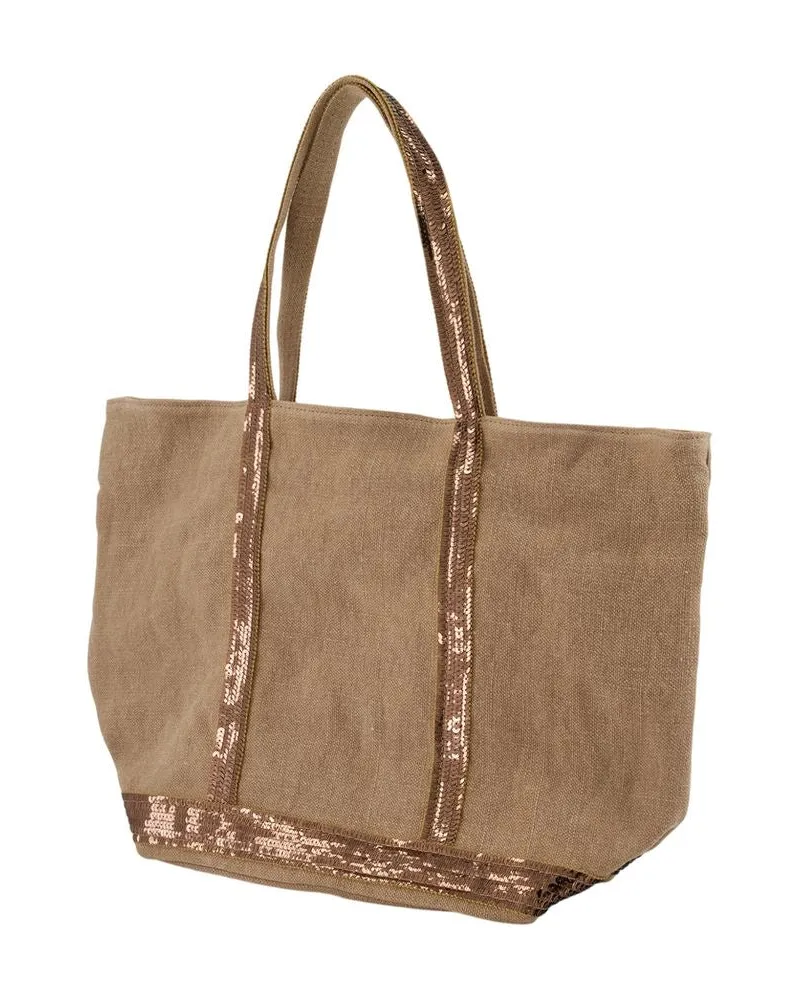 Vanessa Bruno Women's M Shopper Bag -  Linen Brown Totes-Shopping-Bags Brown
