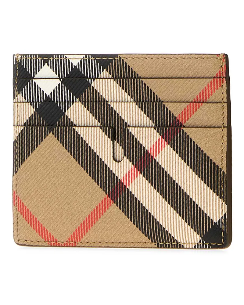 Burberry Men's Printed Canvas Card Holder Sand Portafogli Wallet Beige