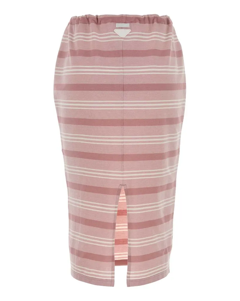 Prada Women's Embroidered Piquet Skirt Alabastro Exterior: Cotton Gonne Pink