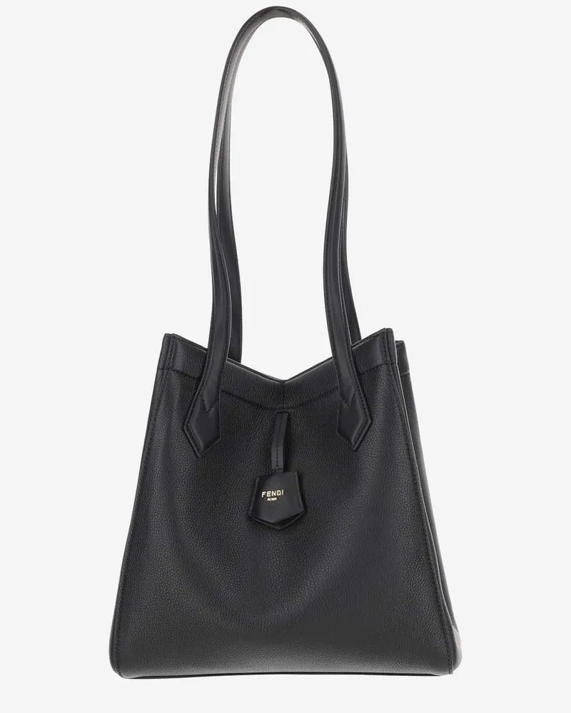 Fendi Women's Origami Medium Shoulder Bag Black Leather Black