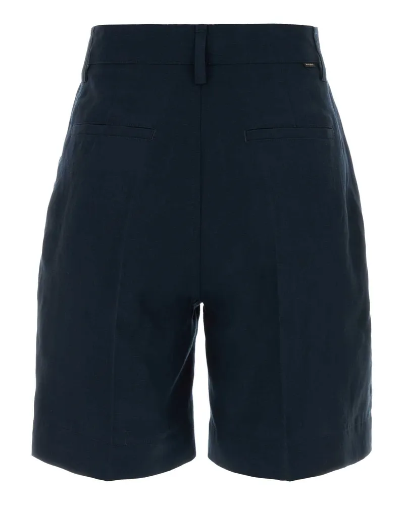 Woolrich Women's Navy Blue Lyocell Blend Bermuda Shorts Meltonblue Exterior Linen Navy