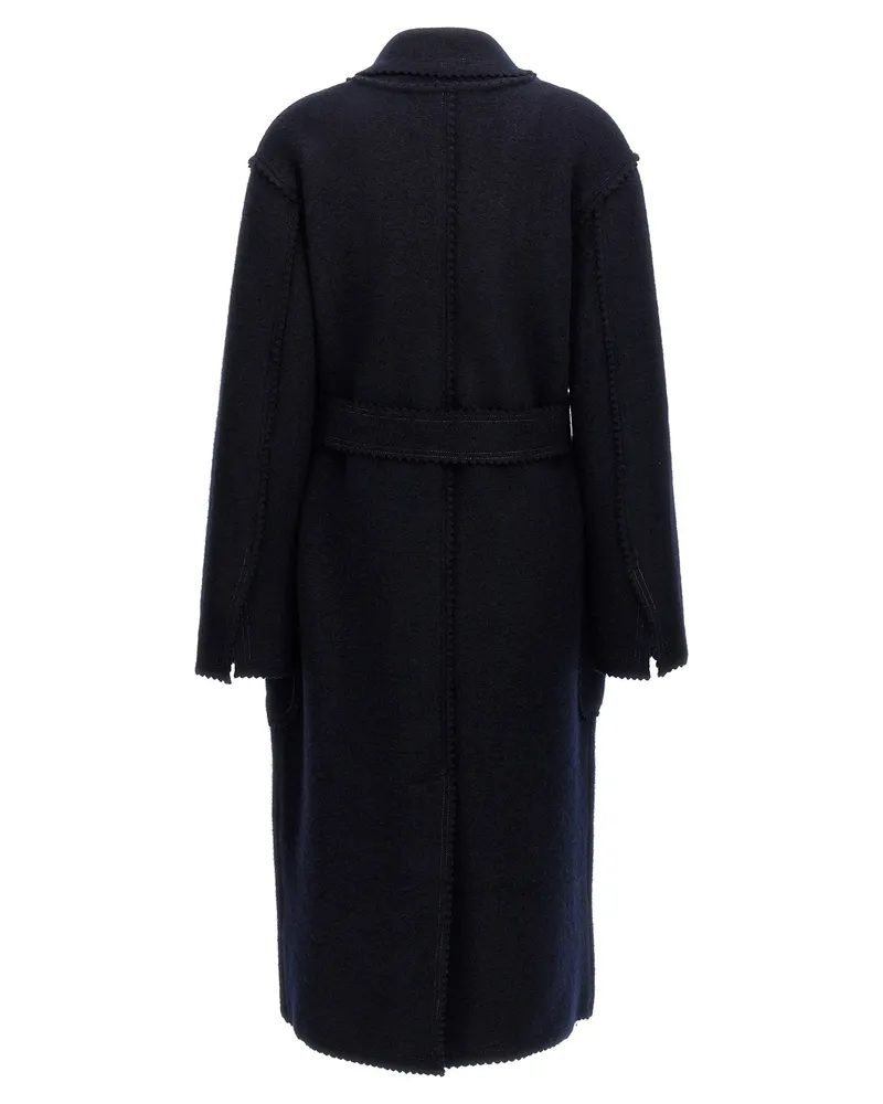Max Mara Women Blue Wool Coat Clothing Navy