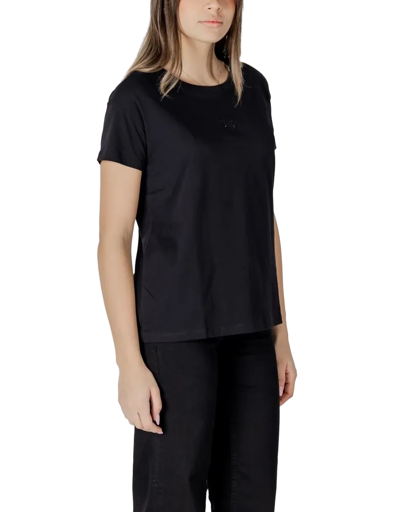 Armani Exchange Logo-Embroidered Cotton T-Shirt — Black Black