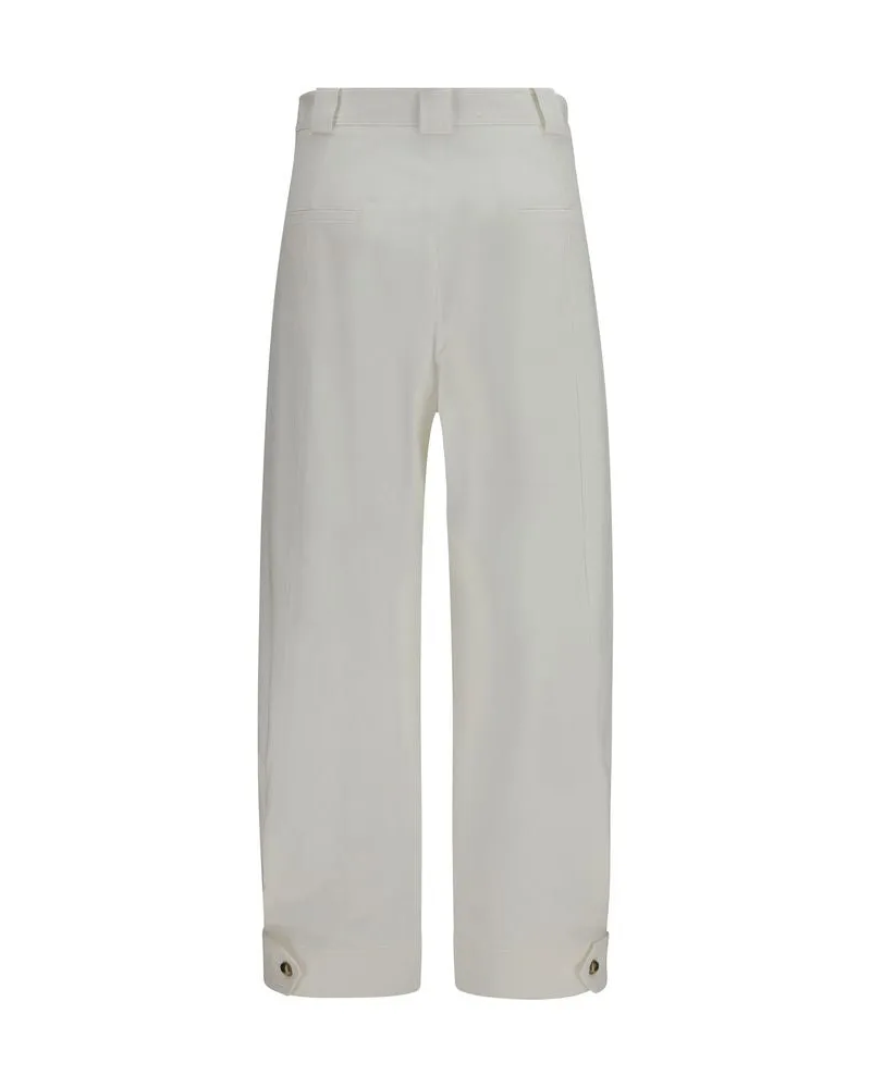 Max Mara Women's White Cotton Cropped Pants White