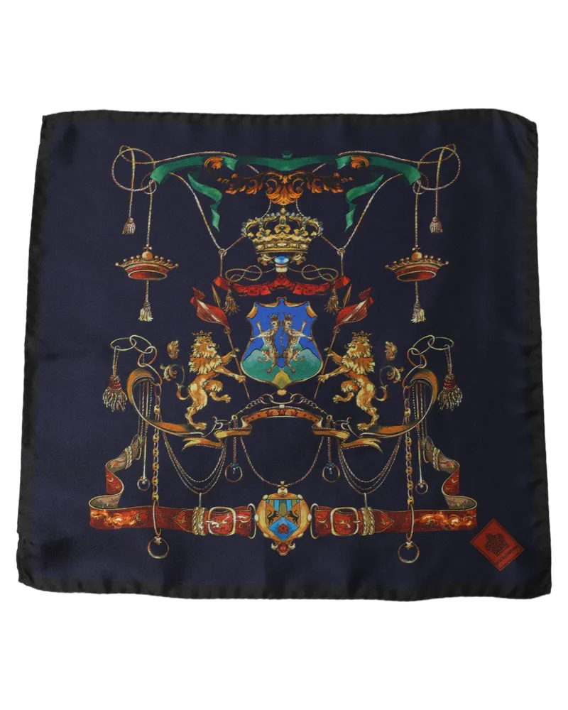 Dolce & Gabbana Heraldic Silk Scarf — Navy Navy