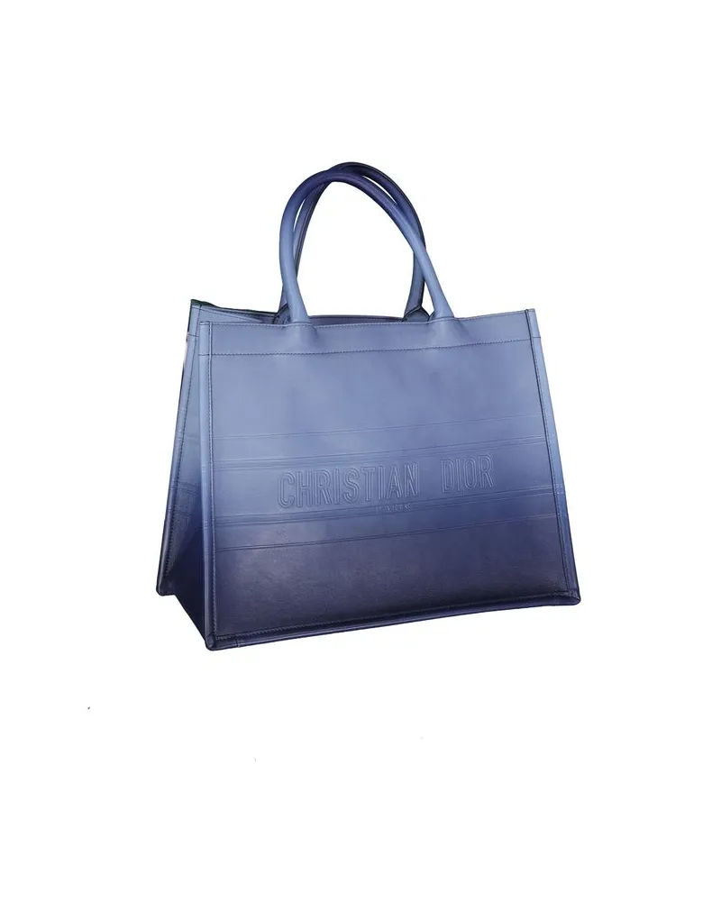 Dior Women's Calfskin Tote Blue Calf Leather Blue