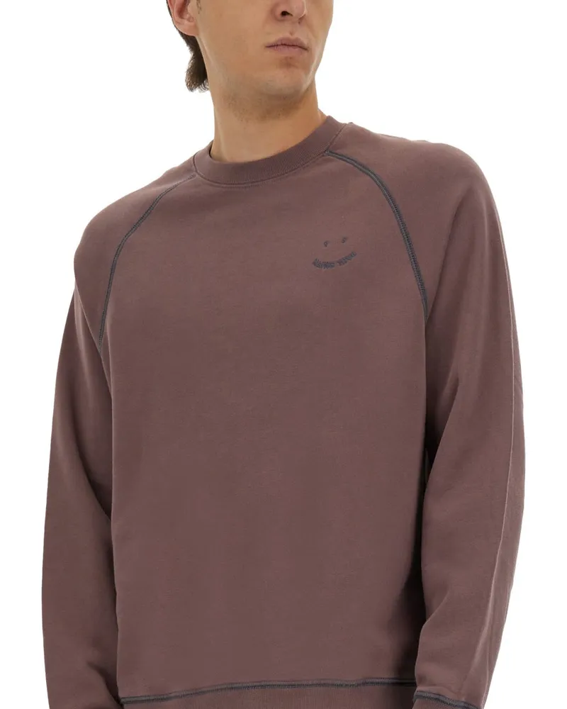 Paul Smith Embroidered Organic Cotton Sweatshirt — Purple Purple