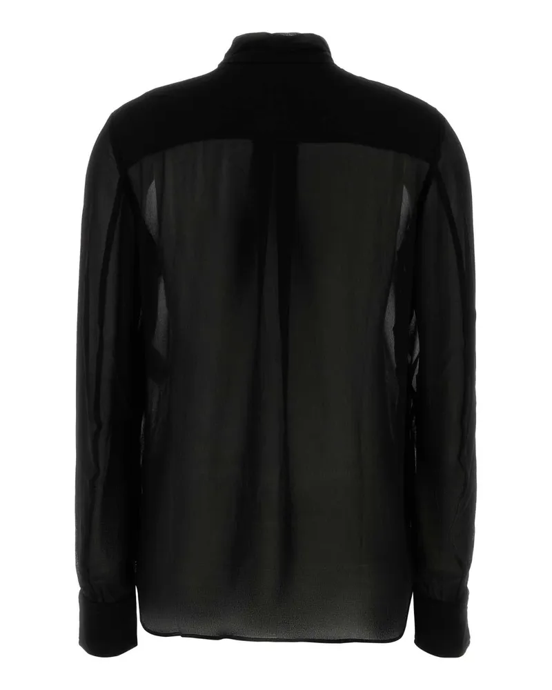 Isabel Marant Women's Black Crepe Elaura Blouse Exterior: Silk Maglie Black