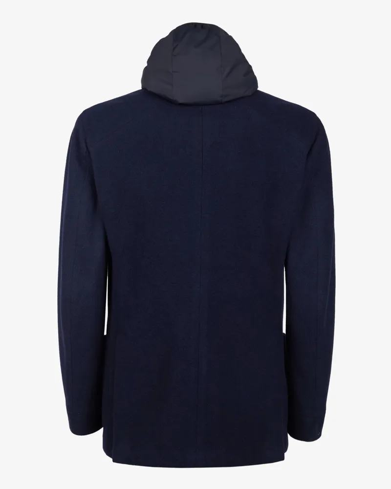SEASE Men's Hooded Blazer Blue Jacket Navy