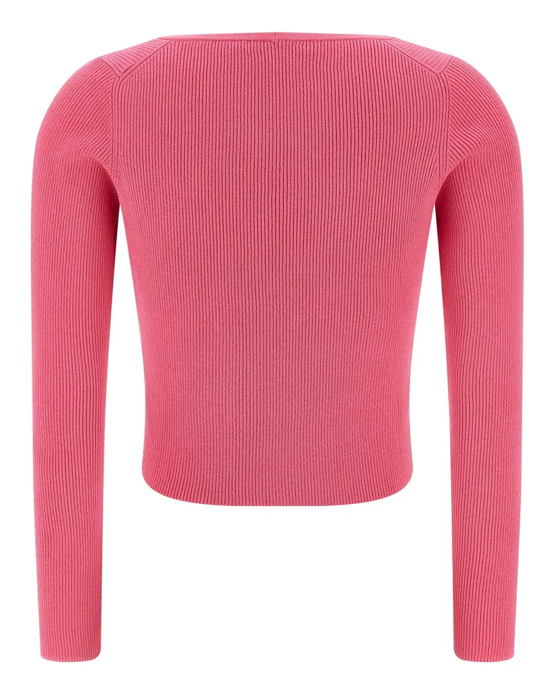 Versace Safety Pin-Fastened Cardigan — Pink Pink