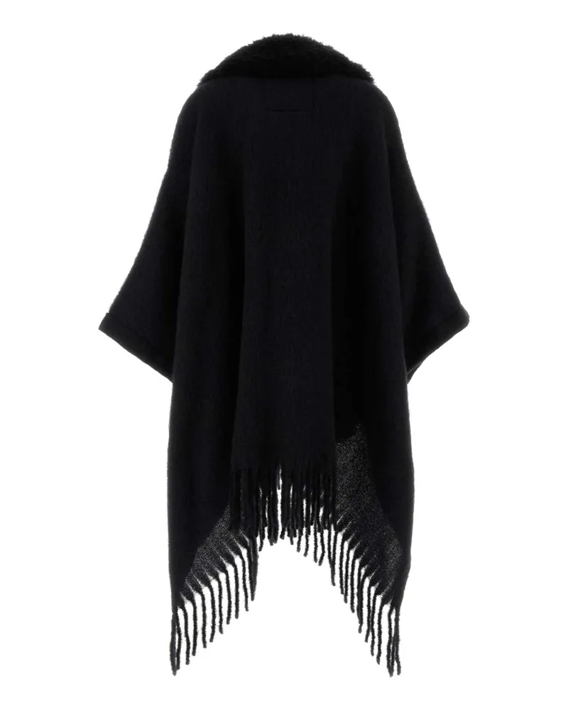 Moncler Mohair Blend Cape — Black Black