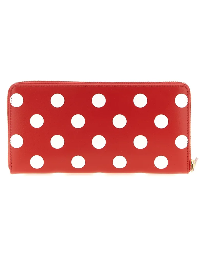 Comme des Garçons Men's Multicolor Calfskin Wallet Red
