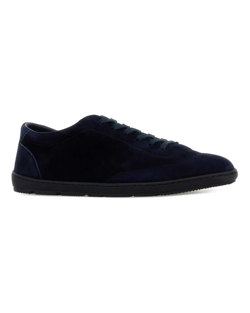 Brunello Cucinelli Men's Midnight Blue Suede Sneakers C8862 Navy