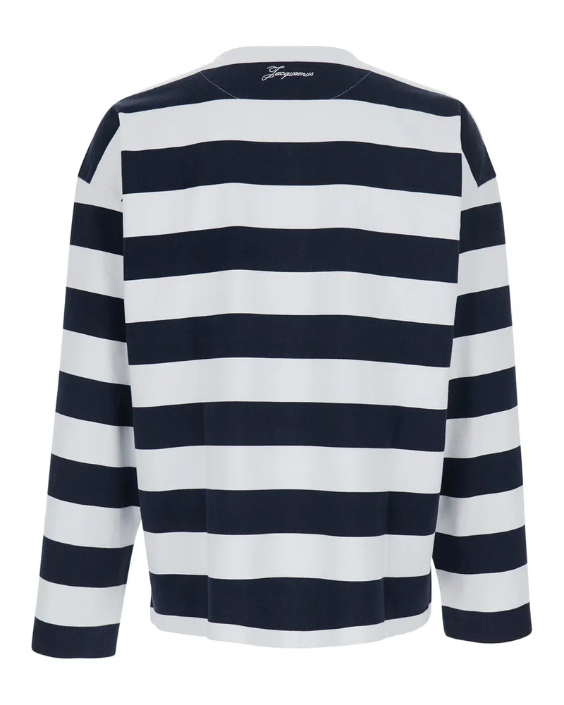 Jacquemus Men's Long Sleeve T-Shirt Blue Cotton T-Shirts And Polos Navy