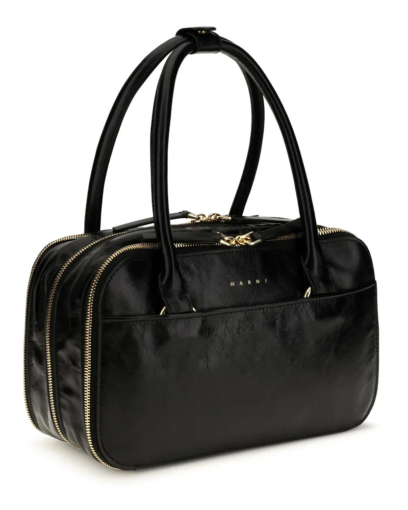 Marni Women's Handbag Boxyne Black Calf Leather Handbags Hand Bags Black
