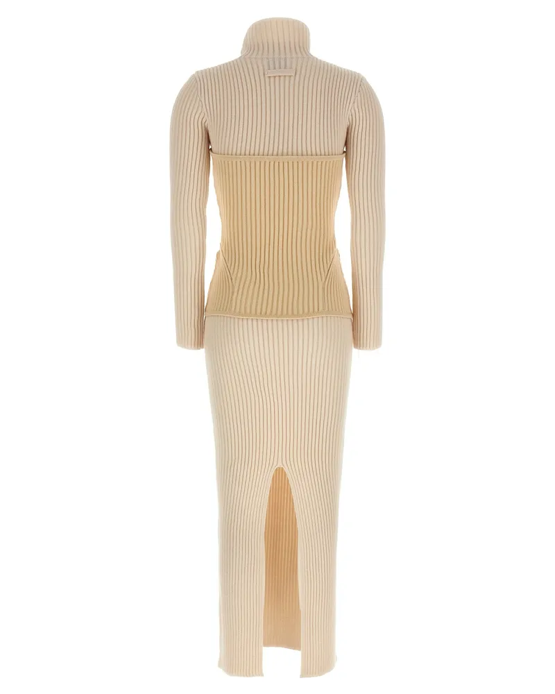 Jean Paul Gaultier Corset Trompe L'Oeil Dress — Cream Cream
