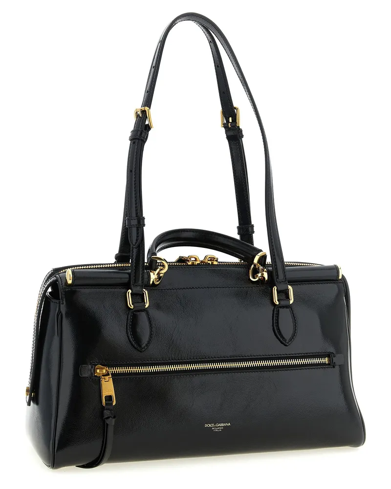 Dolce & Gabbana Vittoria Top Handle Bag — Black Black