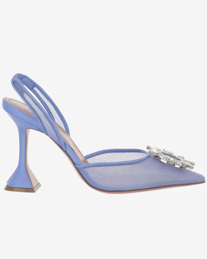 Amina Muaddi Women's Slingbacks Begum Light Blue Shoe Blue