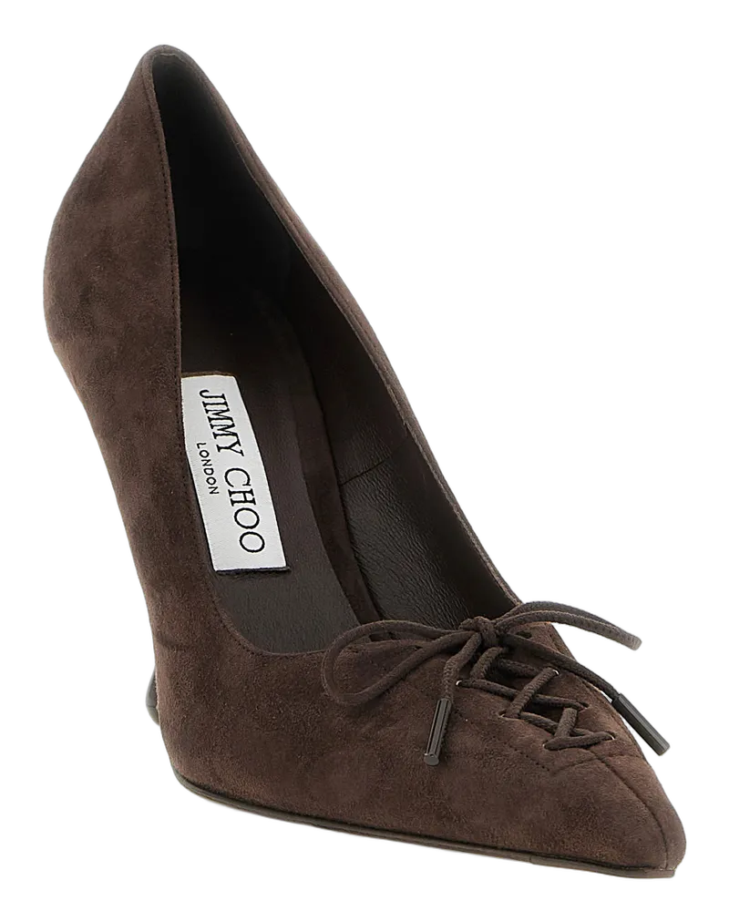 Jimmy Choo Women's Brown Leather High Heel Pumps Brown