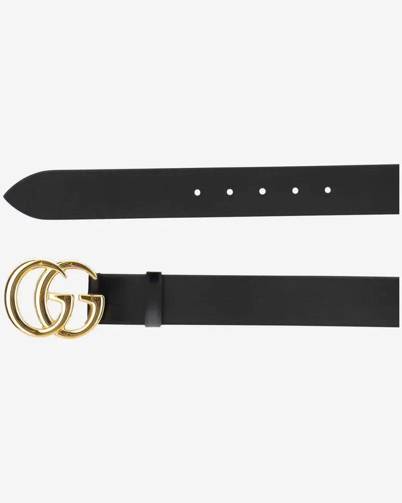 Gucci Men's Leather Belt Black Black