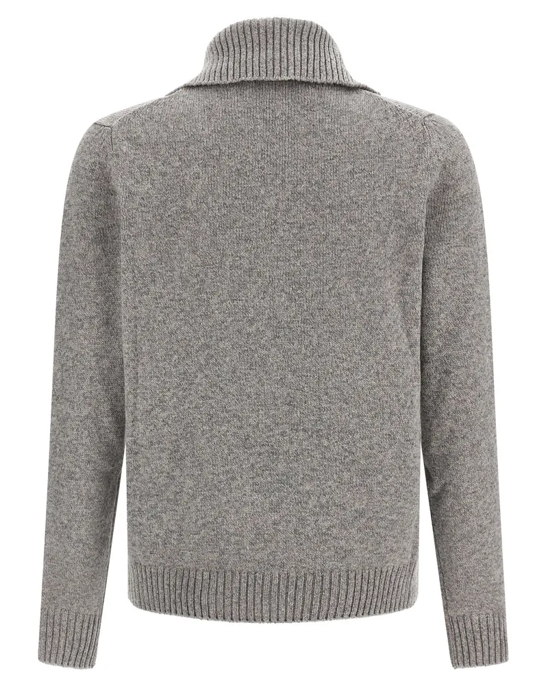 Zanone Virgin Wool Cardigan — Gray Gray