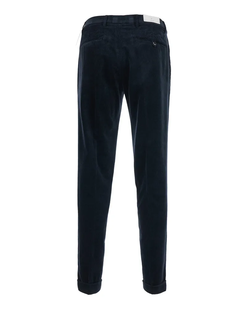 MICHAEL COAL Pleated Cotton Trousers — Blue Blue