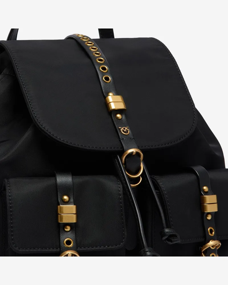 Pinko Women's Backpack Nylon Black Backpacks Black