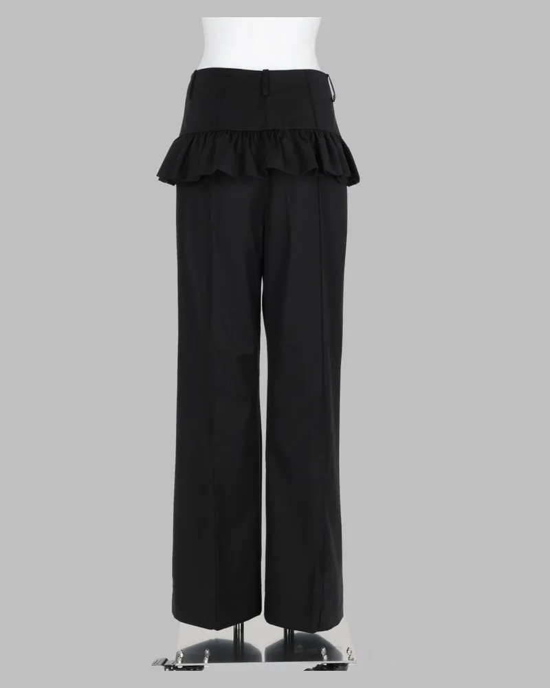 Ganni RWS Wool & Recycled Polyester Trousers — Black Black