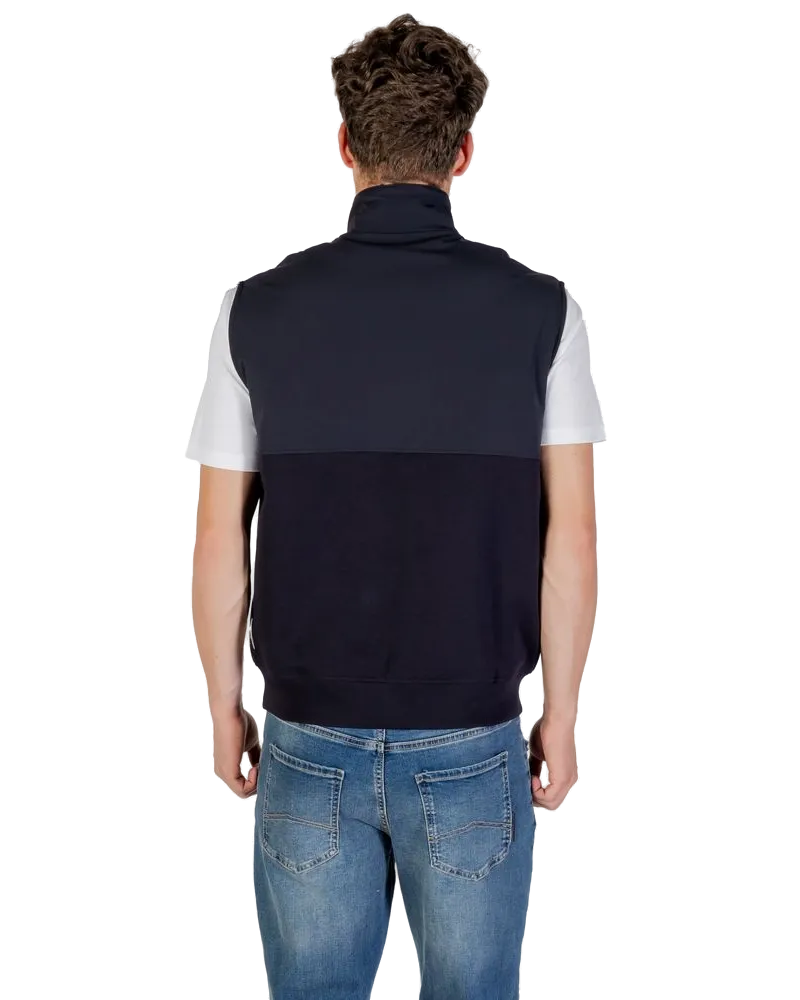 Armani Exchange Two-Tone Cotton Blend Vest — Blue Blue