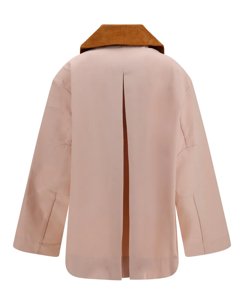 Ganni Women's Twill Jacket With Suede Details Primrose Pink Polyester Pink