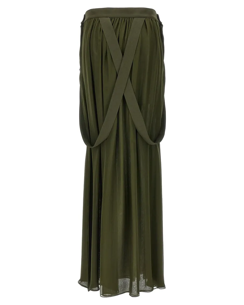 Max Mara Women's Bicolor Silk Mini Skirt Green