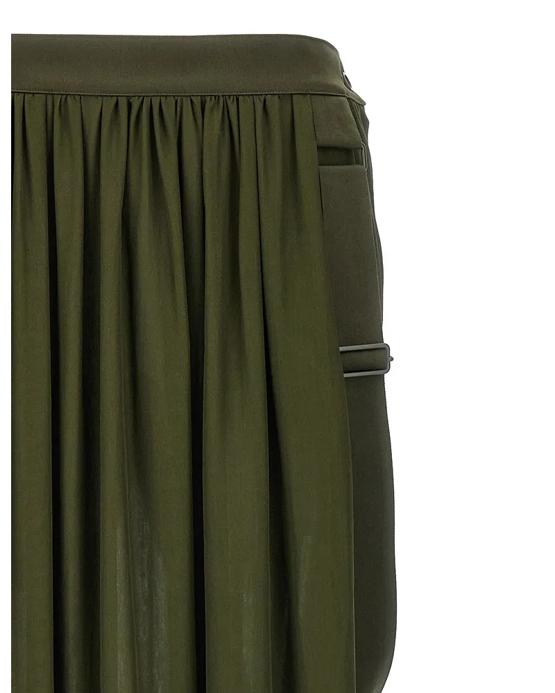 Max Mara Women's Bicolor Silk Mini Skirt Green