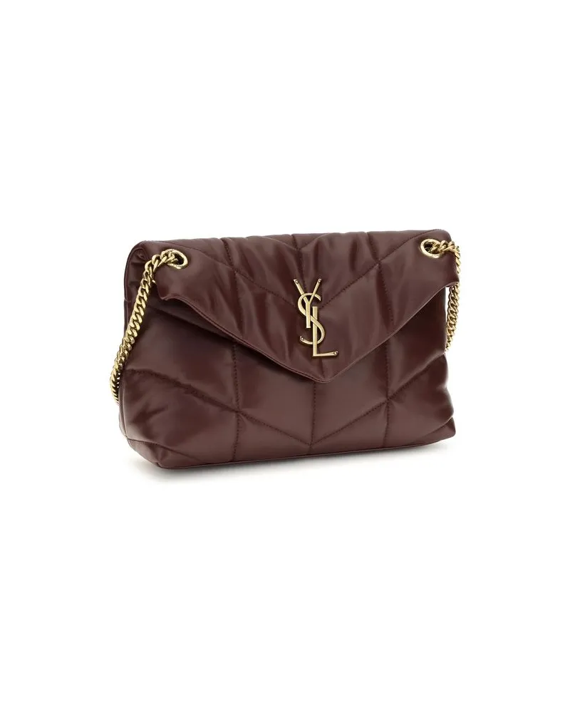 Saint Laurent Women's Bordeaux Lamb Leather Shoulder Bag Bordeaux