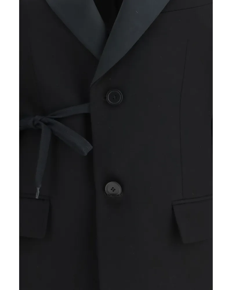 Balenciaga Wrap Wool Blazer — Black Black