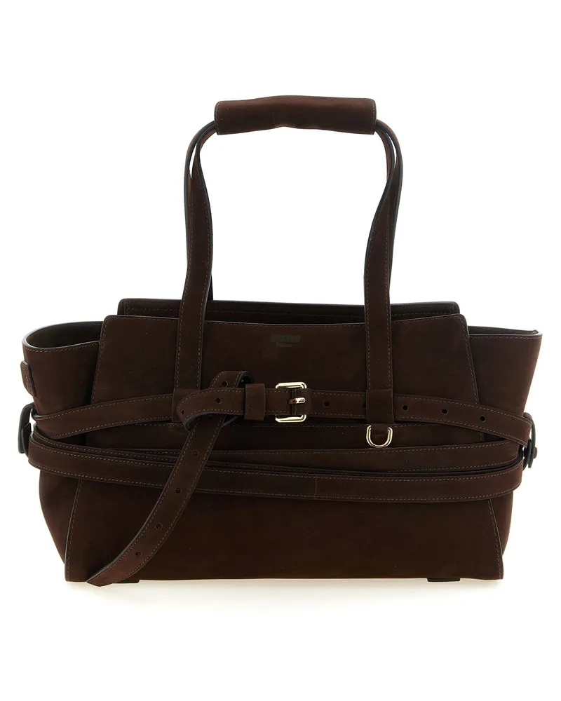 Moschino Tie Me Shoulder Bag — Brown Brown