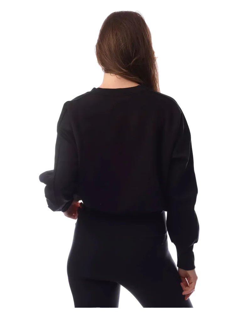 Emporio Armani Women Crewneck Logo Sweatshirt Black Clothing > Knitwear Black