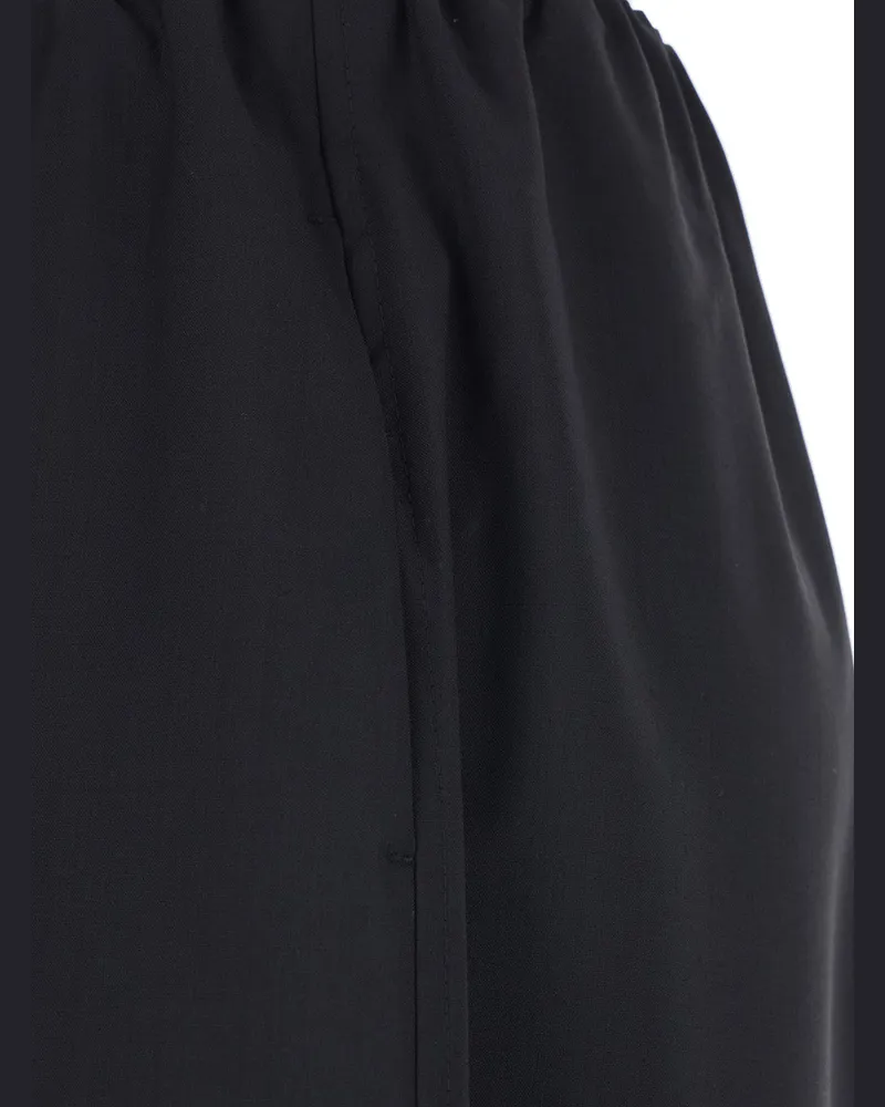 Totême Women's Trousers Wool Black Elastic Waist Black