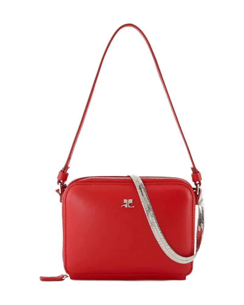 Courrèges Women's Cloud Chained Purse -  Leather Red Bags Handbags-Purses Red