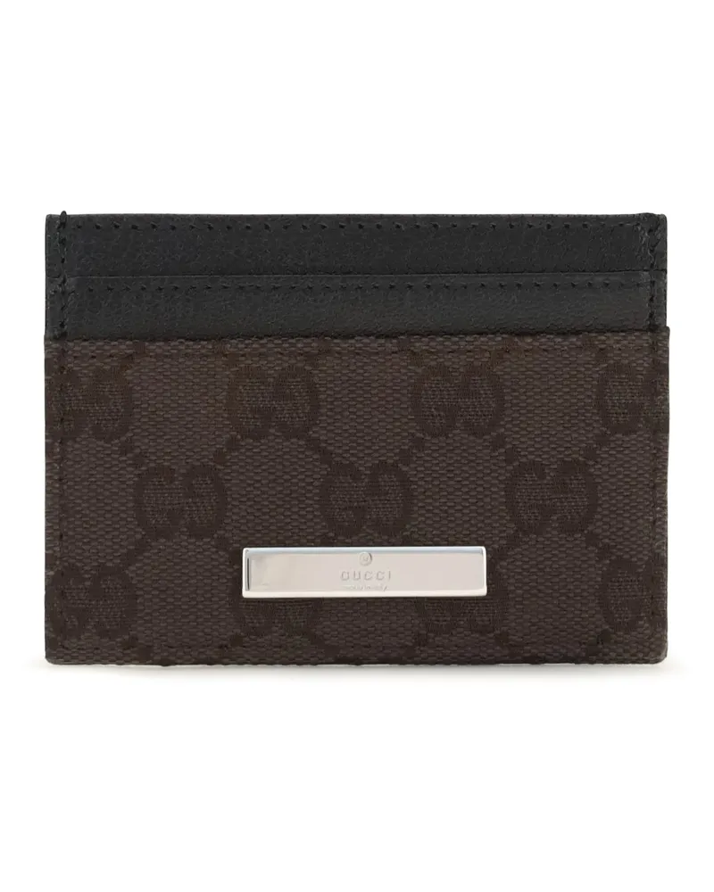 Gucci Women's Card Holder Gg Fabric Choco Brown-Black Wallets & Purses Brown/black Brown