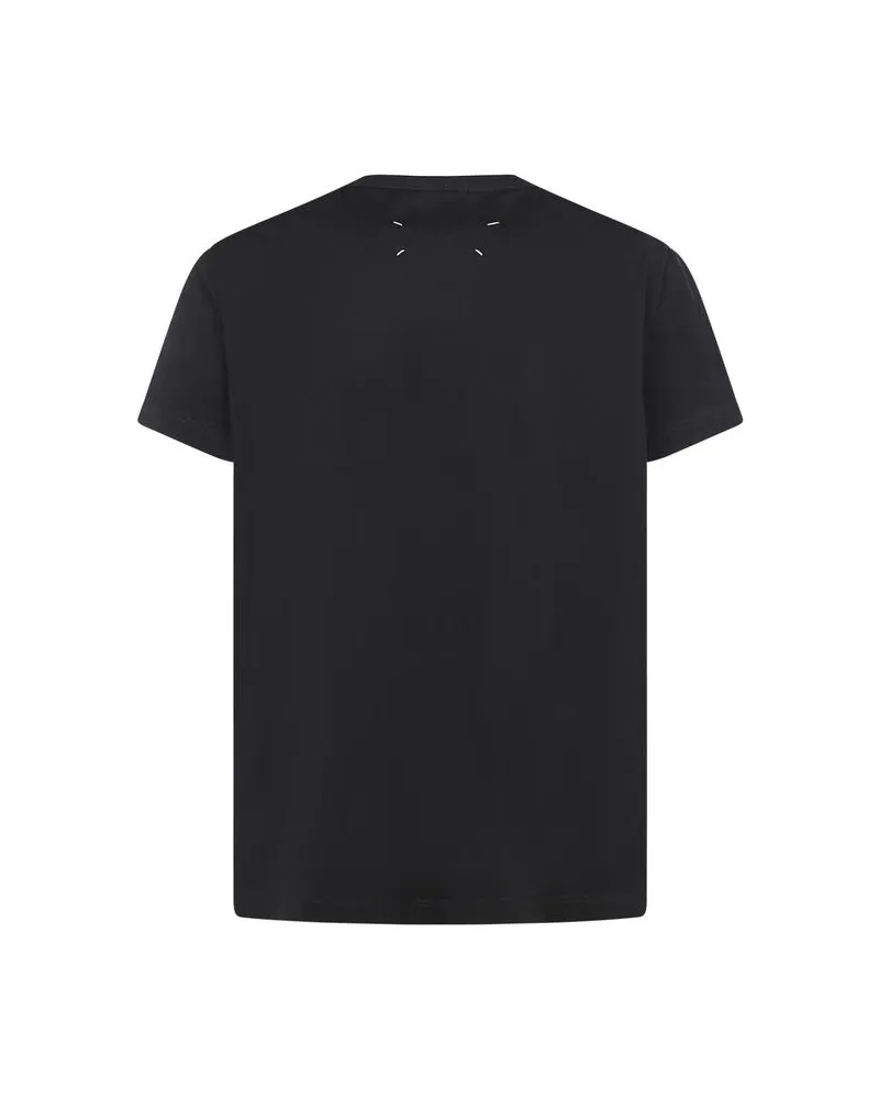 Maison Margiela Men's Black Cotton T-Shirt Black