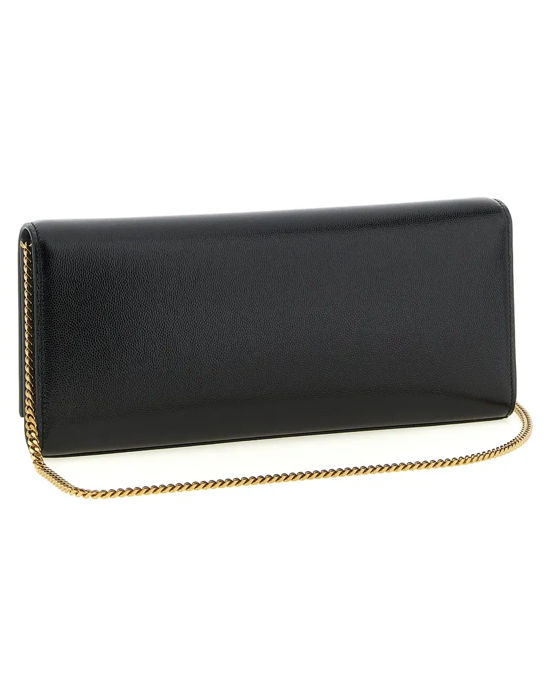 Saint Laurent Women's Kate Clutch Black Calfskin Leather Black
